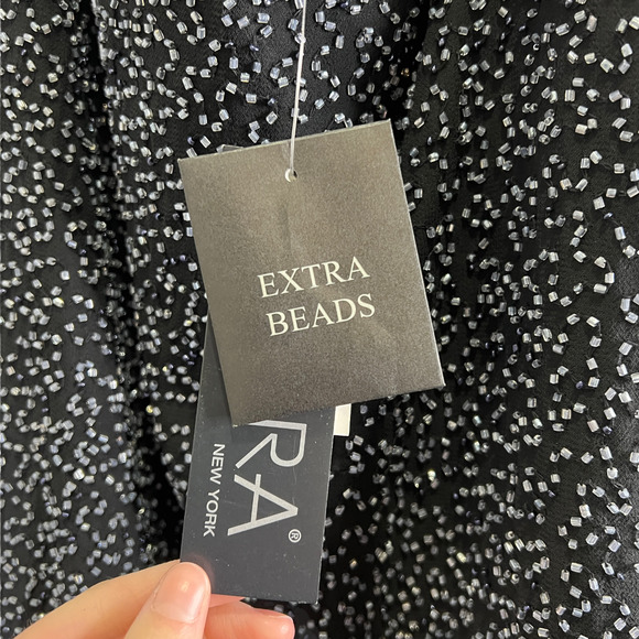 JK Ara Women's Slit Midi Skirt Formal Beaded Adjustable Waist  Black 16 NWT $98 - Picture 11 of 11